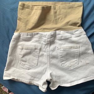 Time and try white maternity shorts